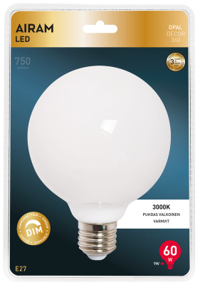 Ljuskälla E27 Opal decor 360 trivsam vit LED dimbar 9W#2