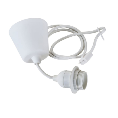 Upphäng E27 vit textilsladd