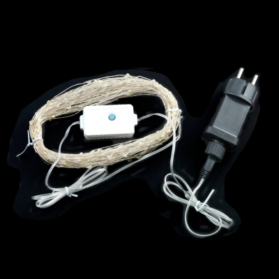 Gnistra ljusslinga varmvit 10m 100 LED transformator