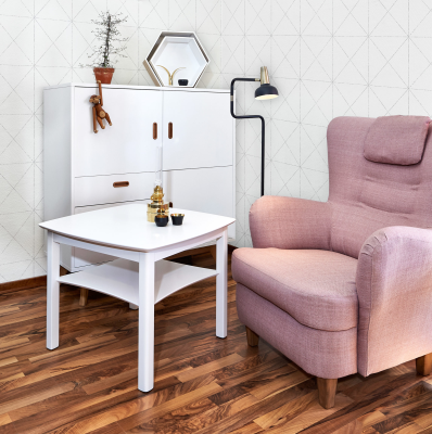 Marathon fåtöljbord 55 vitlack II-sort#2