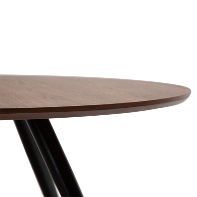 Eclipse matbord runt D120 valnötsfaner/svarta ben#3