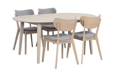 Filippa matbord ovalt 170/210 vitpigmenterad ek#4