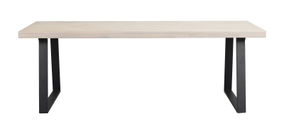 Brooklyn matbord 220x95 vitpigmenterad ek/U-ben svart metall