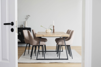 Brooklyn matbord 220x95 ek/U-ben svart metall#5