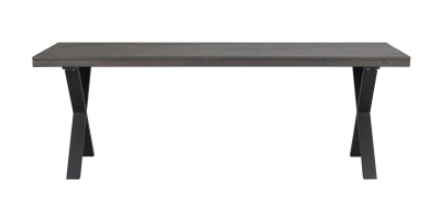 Brooklyn matbord 220x95 mörkbrun ek/X-ben svart metall