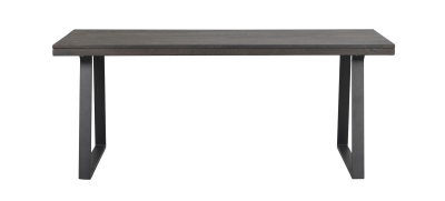 Brooklyn matbord 170x95 mörkbrun ek/U-ben svart metall