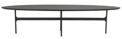Colton soffbord ovalt 180x50 cm svart ask/svart metall