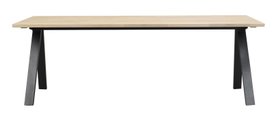 Carradale matbord 220 vitpigmenterad ek/V-ben svart metall