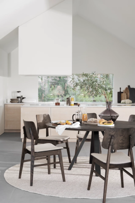 Carradale matbord Ø150 brun ek/V-ben svart metall#2