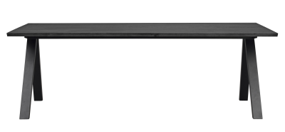 Carradale matbord 220 svart ek/V-ben svart metall