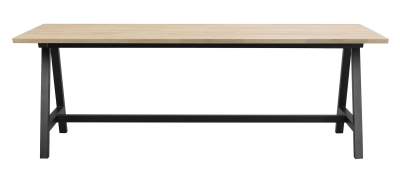 Carradale matbord 220 vitpigmenterad ek/A-ben svart metall