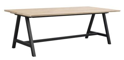 Carradale matbord 220 vitpigmenterad ek/A-ben svart metall#2