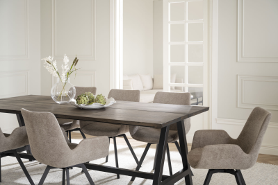 Carradale matbord 220 brun ek/A-ben svart metall#2