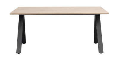 Carradale matbord 170 vitpigmenterad ek/V-ben svart metall