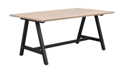 Carradale matbord 170 vitpigmenterad ek/A-ben svart metall#2