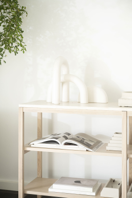 Orwel avlastningsbord 140xH75 cm beige travertin/vitpigmenterad ek#3