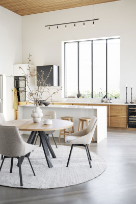 Maddock matbord Ø135 cm ek/svart metall#2