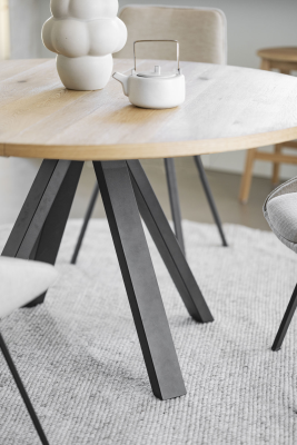 Maddock matbord Ø135 cm ek/svart metall#3