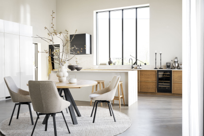 Maddock matbord Ø135 cm ek/svart metall#5