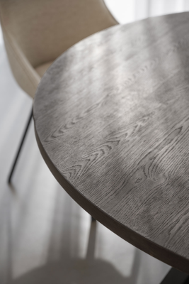 Maddock matbord Ø135 cm brun ek/svart metall#8