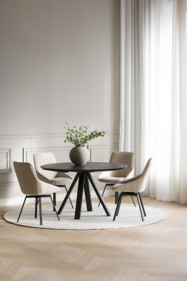 Carradale matbord Ø130 svart ek/V-ben svart metall#2