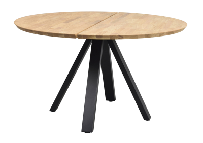 Carradale matbord Ø130 ek/V-ben svart metall