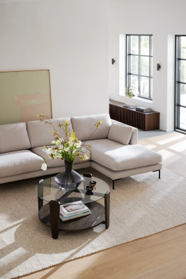 Arran soffbord Ø93 cm brun ek/glas#3