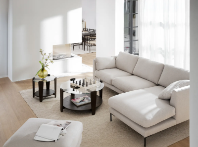 Arran soffbord Ø52 cm brun ek/glas#3