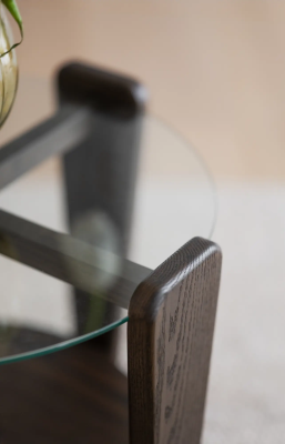 Arran soffbord Ø52 cm brun ek/glas#4