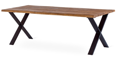 Exxet matbord 210x95 cm oljad vildek/svarta X-ben