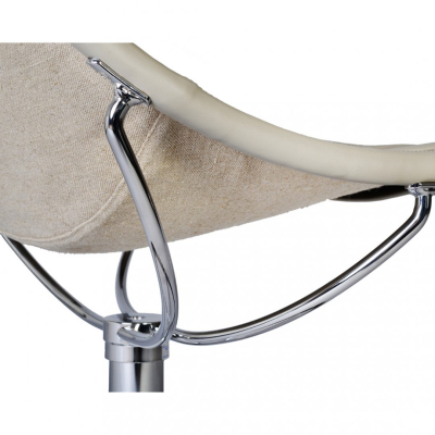 Jetson 66 fåtölj läder Elmosoft 99999 svart/väv linne natur, krom#2