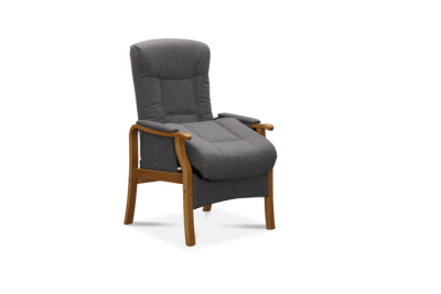 Bergen fåtölj ellift med pall ekben Orleans mörkgrå#2