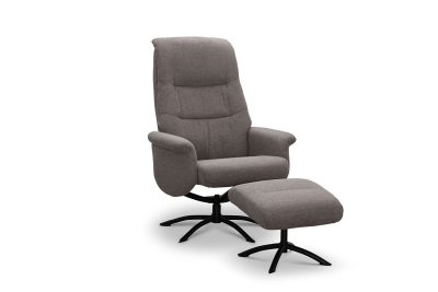 Basel snurrfåtölj med pall Loft stone 3 beige