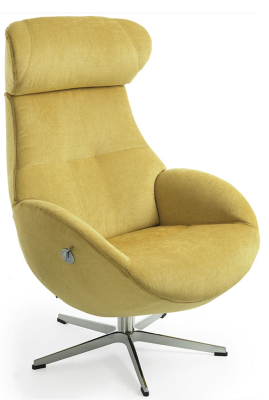 Globe fåtölj Velvety mustard/snurrfot quattro alu