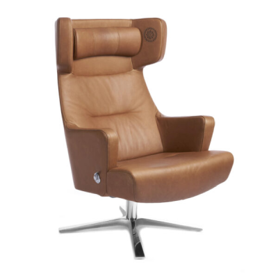 Myplace fåtölj med ljudsystem Western cognac/quattro alu#1