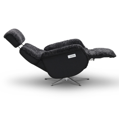 Lissabon fåtölj flip-up motorrecliner fårskinn mörkgrå#4