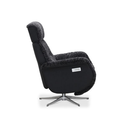 Lissabon fåtölj flip-up motorrecliner fårskinn mörkgrå#5