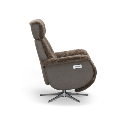 Lissabon fåtölj flip-up motorrecliner fårskinn sahara#3