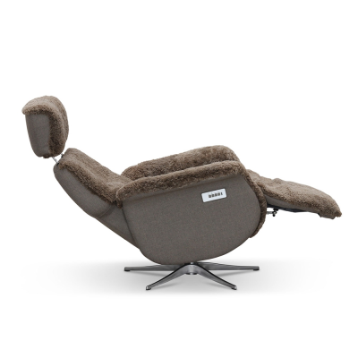 Lissabon fåtölj flip-up motorrecliner fårskinn sahara#5