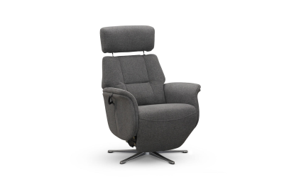 Lissabon fåtölj flip-up motorrecliner med lyft tyg Austin antracitgrå