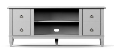 Stockholm TV-bänk penselmålad vit