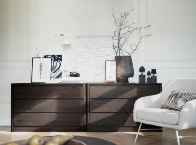 Melstone byrå 3L 110 H70 brun ek#3