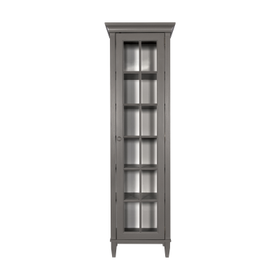Stockholm vitrinskåp smal penselmålad grå#2