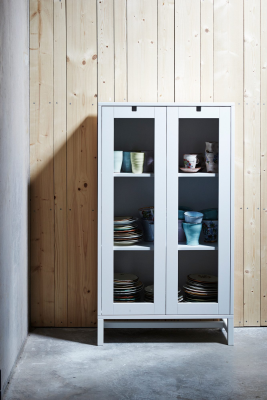 Falsterbo skåp 127 cm vitlack med glasdörr#2