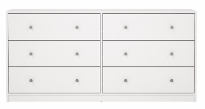 May byrå dubbel 3+3 lådor vit