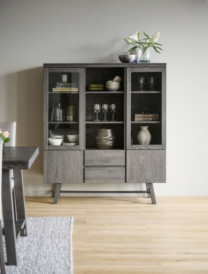 Brooklyn skåp 130 mörkbrun ek