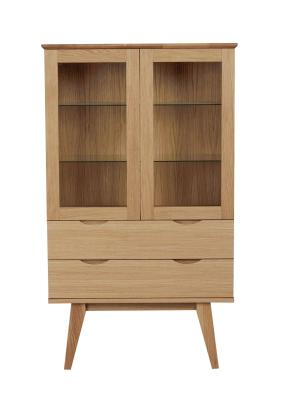 Filippa vitrinskåp 2D 2L ek/ek