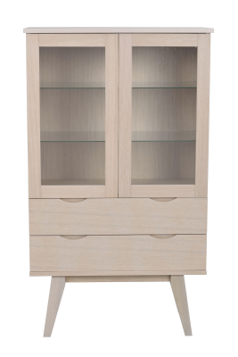 Filippa vitrinskåp 2D 2L vitpigmenterad ek