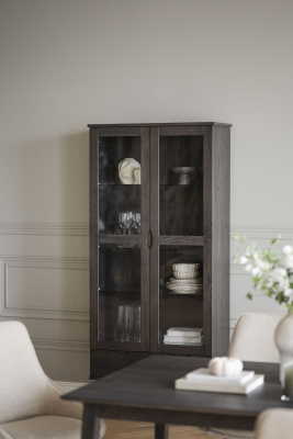 Filippa vitrinskåp 2D 1L mörkbrun ek#7