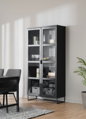 Everett vitrinskåp svart ek/svart#2